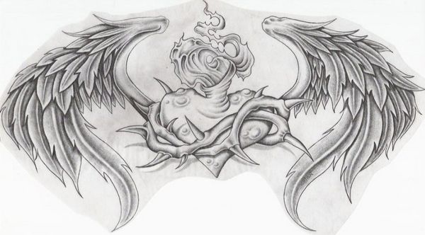 Imgenes de corazones con alas para tatuaje 4