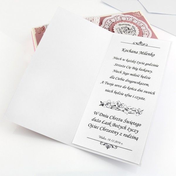 Kartka na chrzest z zyczeniami 1