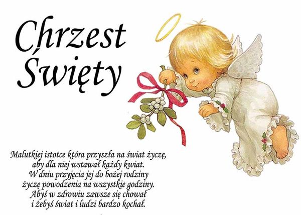 Kartka na chrzest z zyczeniami 4