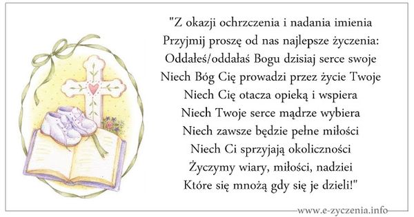Kartka na chrzest z zyczeniami 5