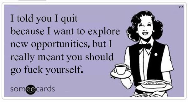 I Told You I Quit because I Want to Explore New Opportunities, but I Really Meant You Should Go Fuck Yourself.