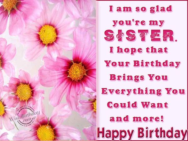 Showy funny birthday message for sister