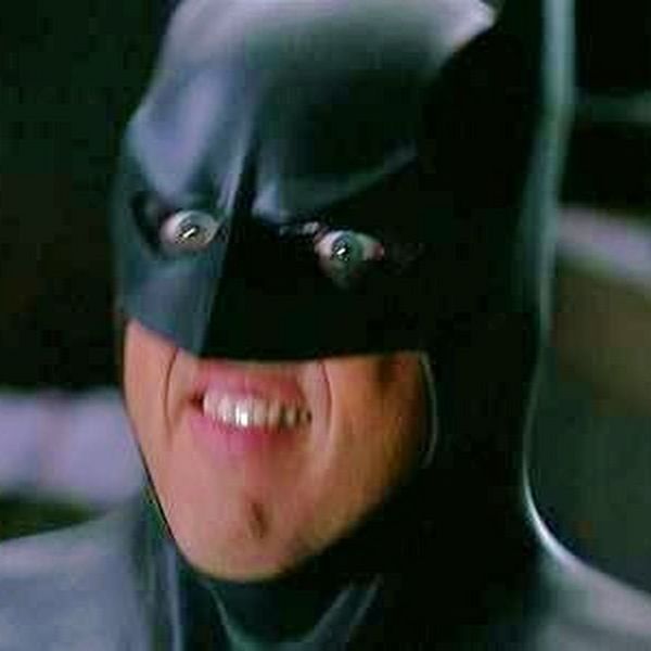 Where is this Batman derpface meme from? I've been looking for almost an  hour and can find a million versions of this pic, but no reference to where  it's from, and no