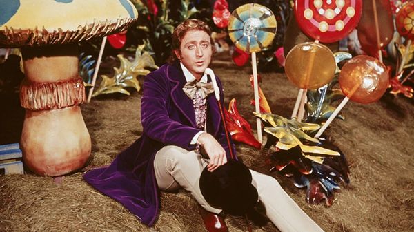 Wonka with a hat and a cane image