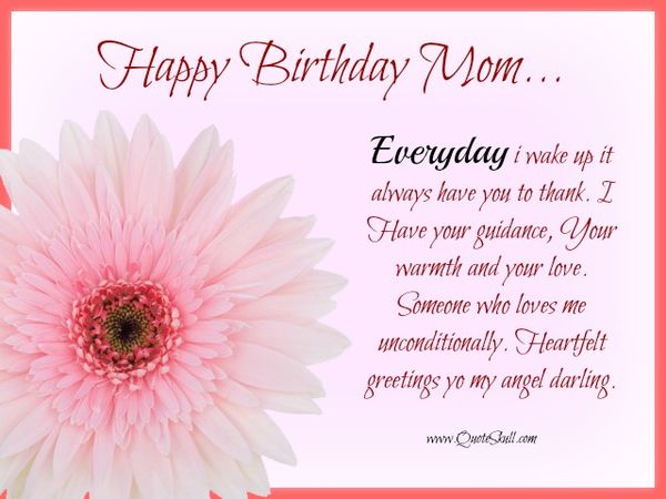Happy birthday mom... Everyday I wake up it always have you to thank. I have your guidance, your warmth and your love.