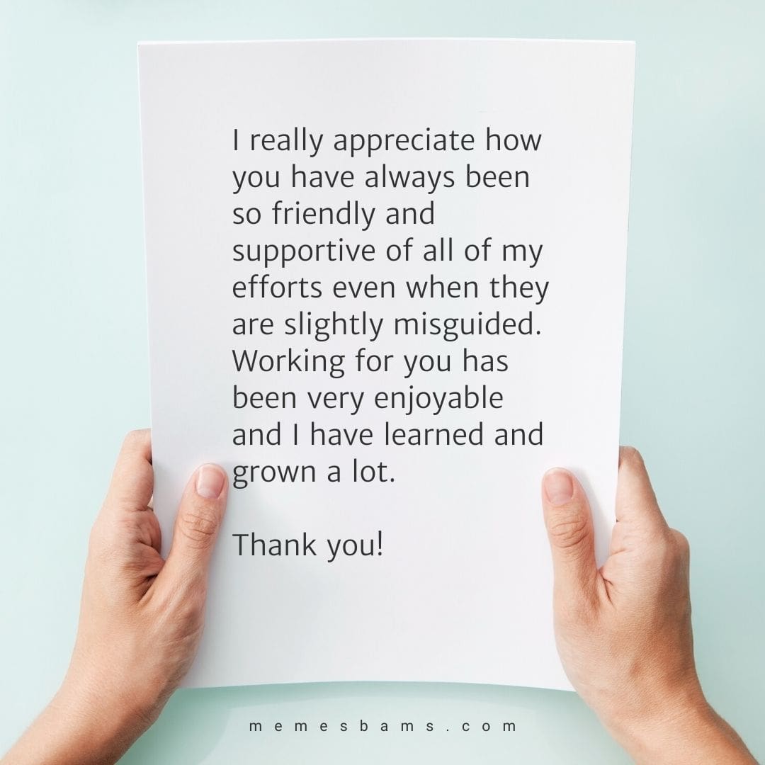 Thank You Notes To Boss Appreciation Letter And Messages To Boss