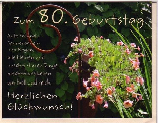 Sprüche und Glückwunsche zum 80. Geburtstag •