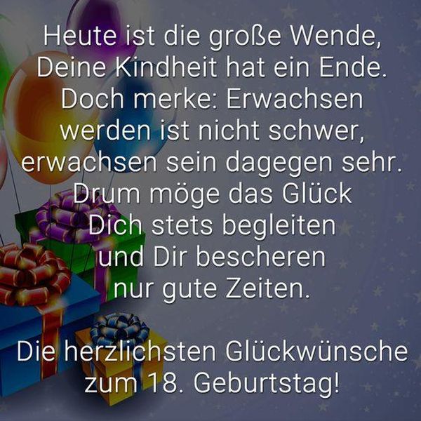 Sprüche zum 18. Geburtstag, Freche und Lustige Gratulieren zur